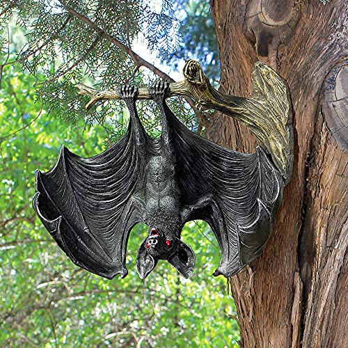 AIITLLYNA Figurine de Jardin en Résine,Décoration pour Arbre Jardin,Déco de Jardin Animaux,Statue de Chauve-Souris en Résine,Pour les Arbres de Jardin ou la Décoration Murale Cover