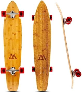 Magneto 44 inch Kicktail Cruiser Longboard Skateboard | Bamboo and Hard Maple Deck | Made for Adults, Teens, and Kids