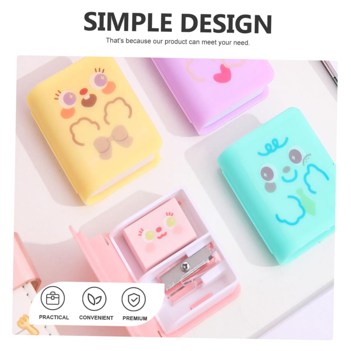 5 Set Temperamatite Manualper Design Carino Per Scuola E Ufficio Facile Usare E Resistente Necessario Per Materiale Scolastico 4 Pezzi*5