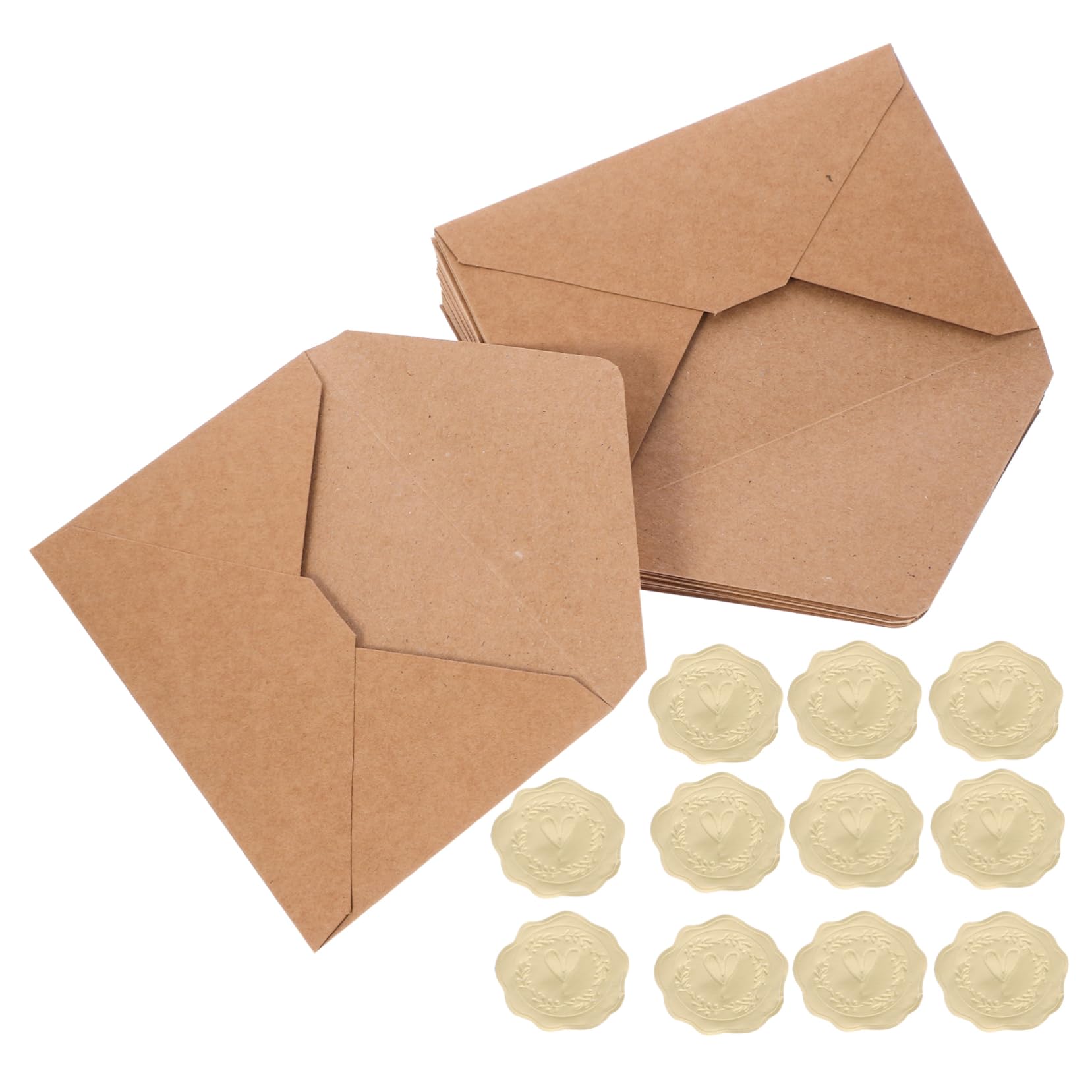 LALAFINA 4juegos De Invitación Vintage Pegatinas De Kraft Retro Para Tarjetas De Felicitación Bodas Especiales