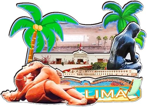 Lima Perú Imán de nevera Imán de madera 3D Monumentos de viaje Coleccionables Recuerdos Decoración Hecho a Mano 2