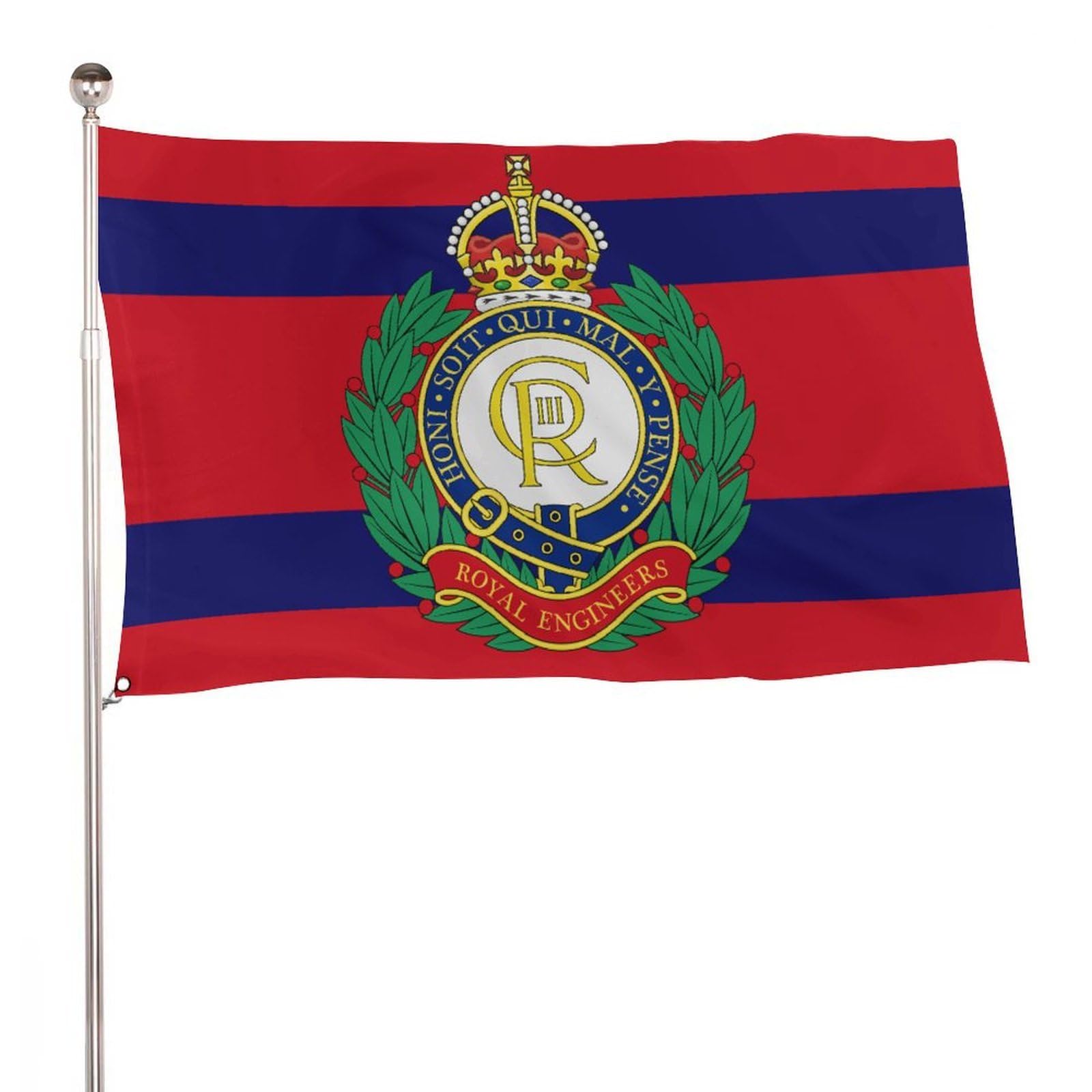 Corps of Royal Engineers Camp Flag 115D Polyester 5x3 Ft with 2 Metal Eyelets