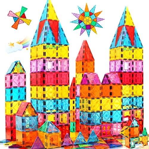 Kids Magnetic Tiles Toys- Paradise 3D Magnetic Building Blocks Tiles Set for Kids Age 3+ Year Old Boys and Girls Creativity Construction Toys for Christmas, Birthday, Gifts, 60 Pieces