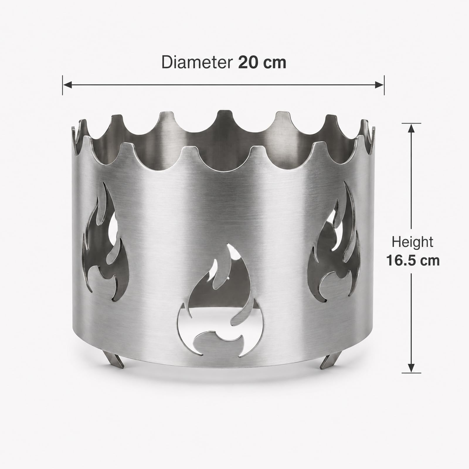 Soporte Wok de Acero Inoxidable para Plancha de Fuego con Abertura Ø 20 cm, Adaptador para Wok, Dutch Oven, Parrilla y Plancha, Accesorio para Barbacoa