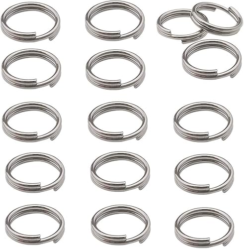 Miniatura 9 de 600 anillos de acero inoxidable para saltar de doble bucle, mini conectores para hacer joyas, collares, pulseras y aretes (0.028 x 0.197 in-12648)