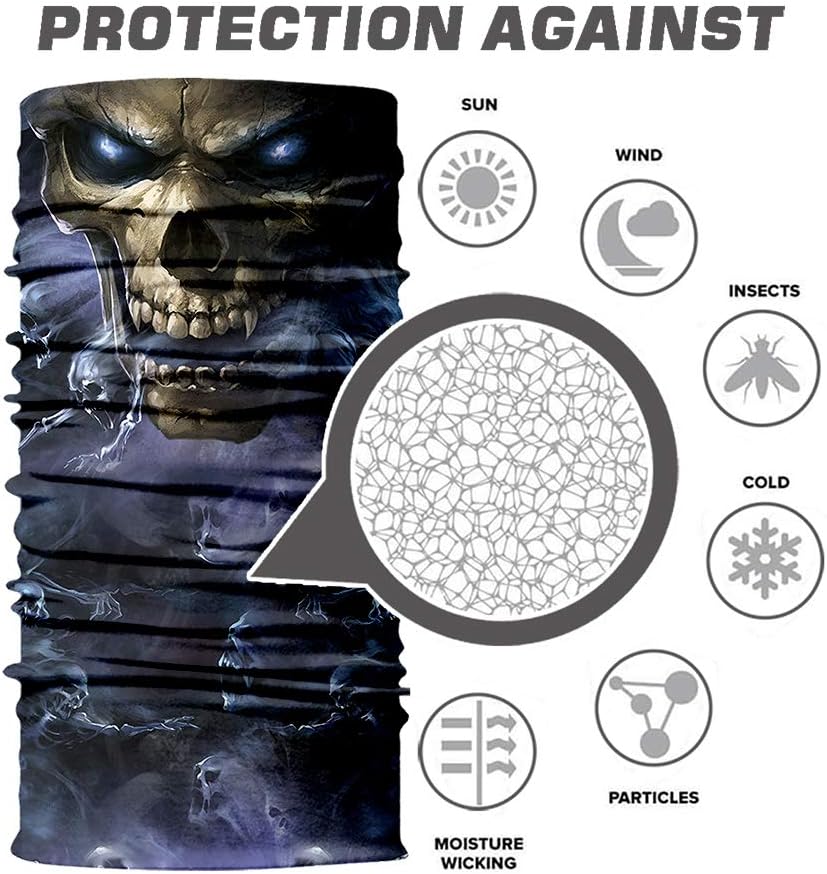 Seamless Neck Gaiter Shield Scarf Bandana Face Mask Seamless UV Protection for Motorcycle Cycling Riding Running Headbands (A-013) - Image 3