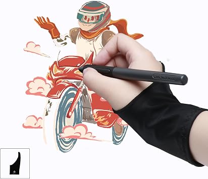 GAOMON One-finger Free Size Anti-fouling Artist Drawing Black Lycra Glove for Pen Tablet Pen Display and Light Box
