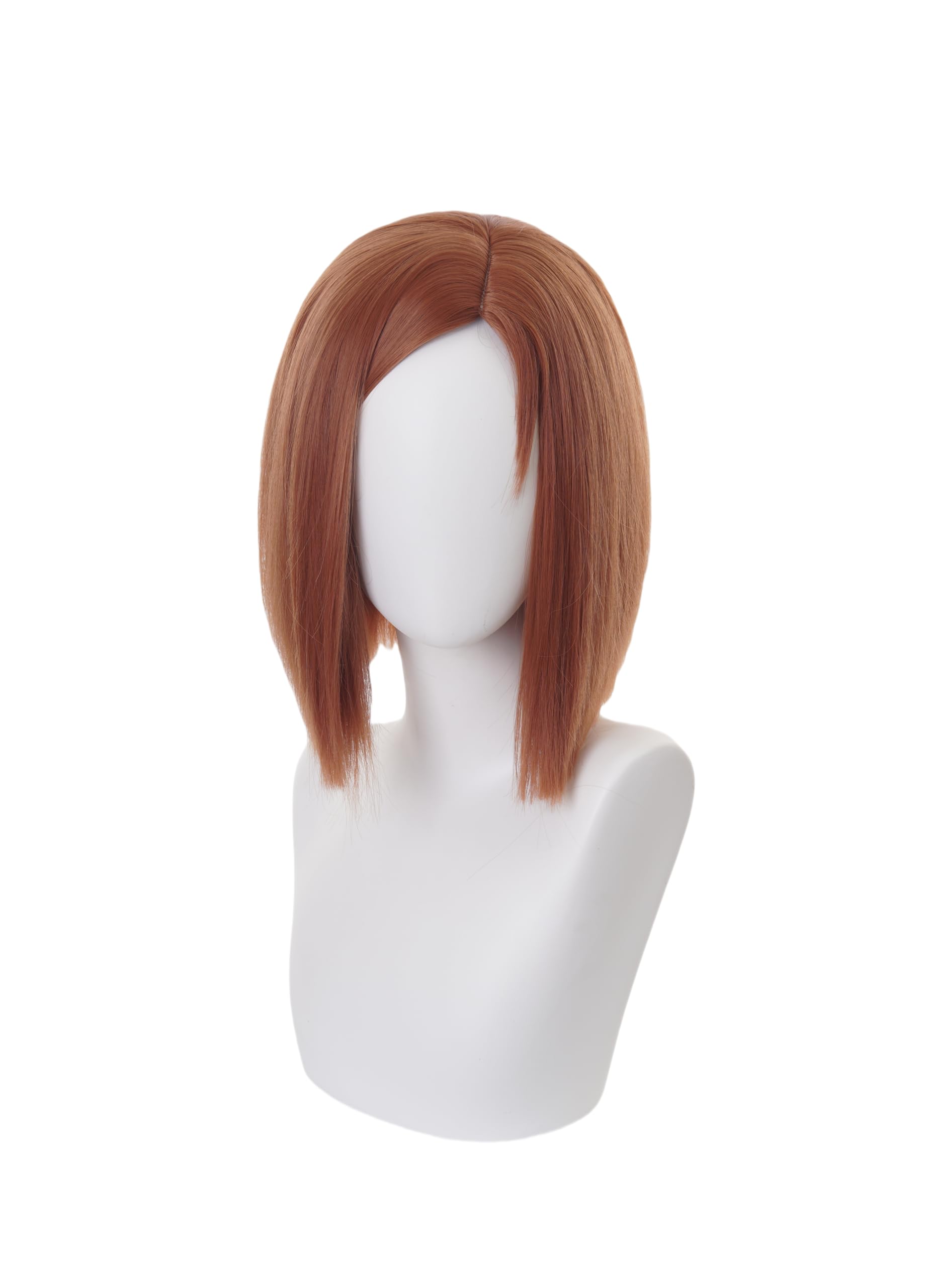 Anime JJK Kugisaki Nobara Wig Short Orange Brown Wig Hallween Christmas Party Wigs for Women