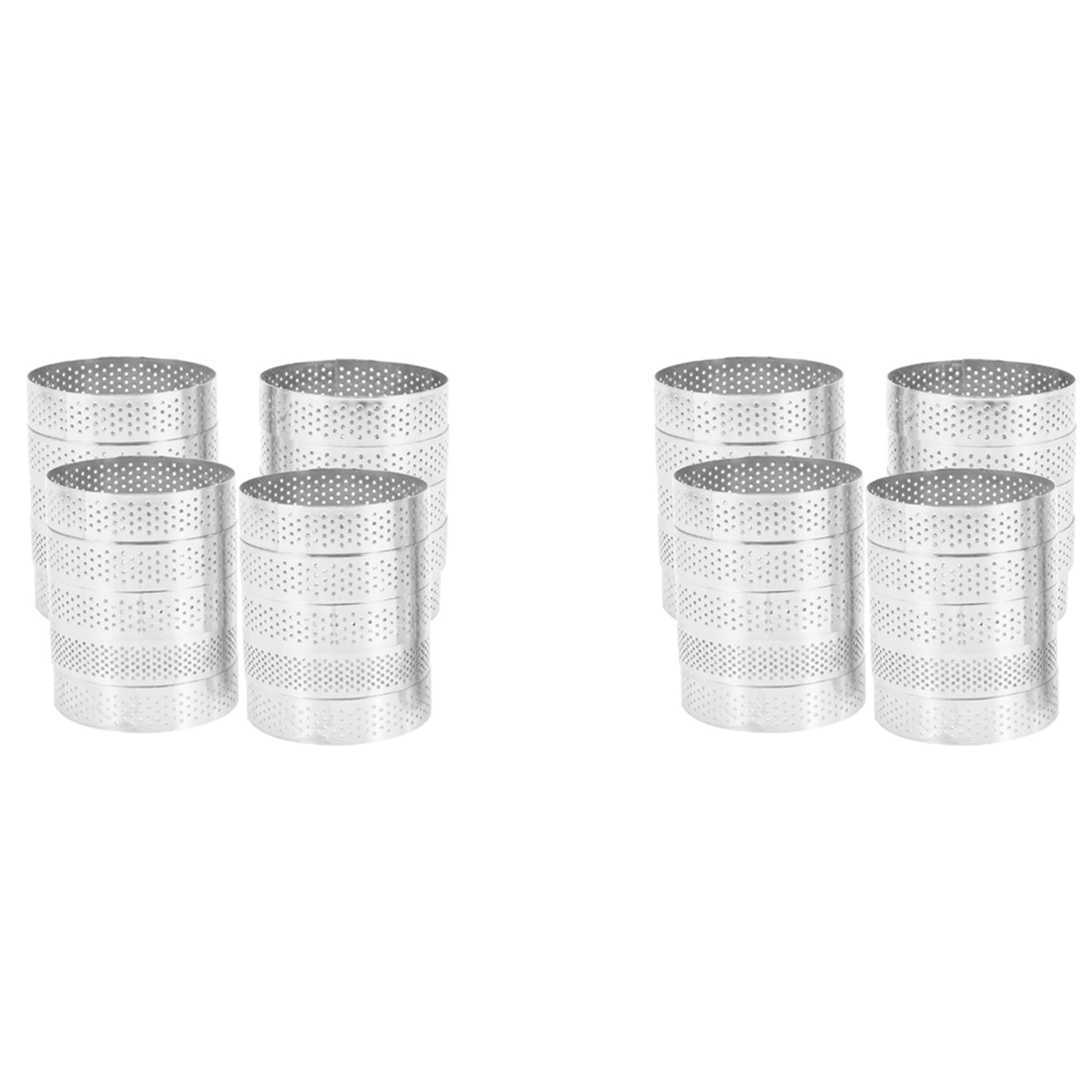 Hndhbfgrt 40Pcs Circular Tart Rings with Holes Fruit Pie Quiches Cake Mousse Kitchen Baking Mould Perforated Cake Mousse Ring 8cm