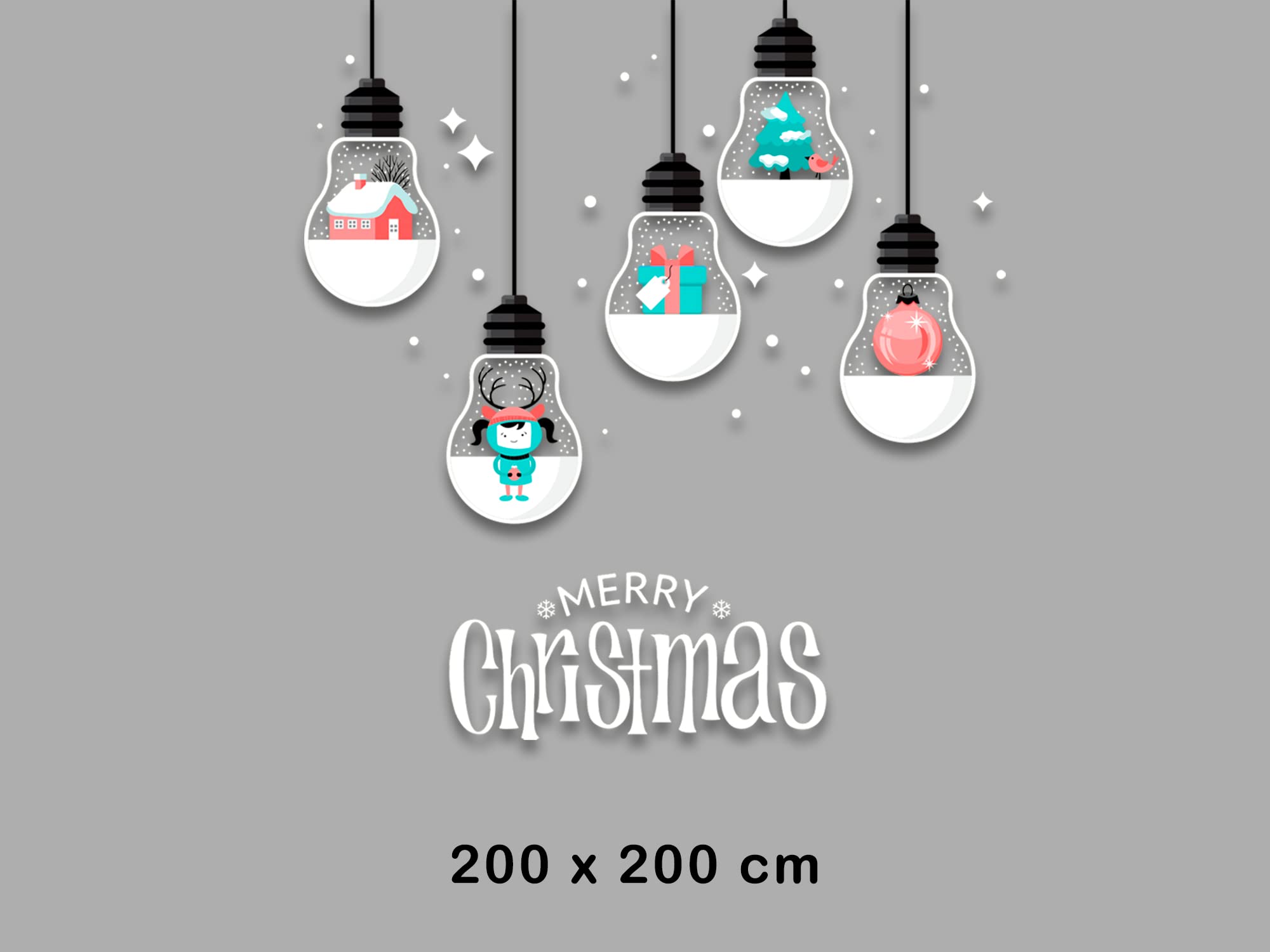 Vinilo Para Escaparates Decoración Navidad Bombillas | 200 cm de largo x 200 cm de alto | Vinilo Adhesivo | Decora tu escaparate | Pegatinas Adhesivas Escaparate | Vinilos para negocios