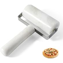Smooth Marble Rolling Pins, T-Type Small Rolling Pin with Marble Handle, Non-Stick Pastry Roller for Pizza, Cookies, Tortilla, Fudge & Cake Baking, Compact Dough Roller for Bakers & ChefsWhite