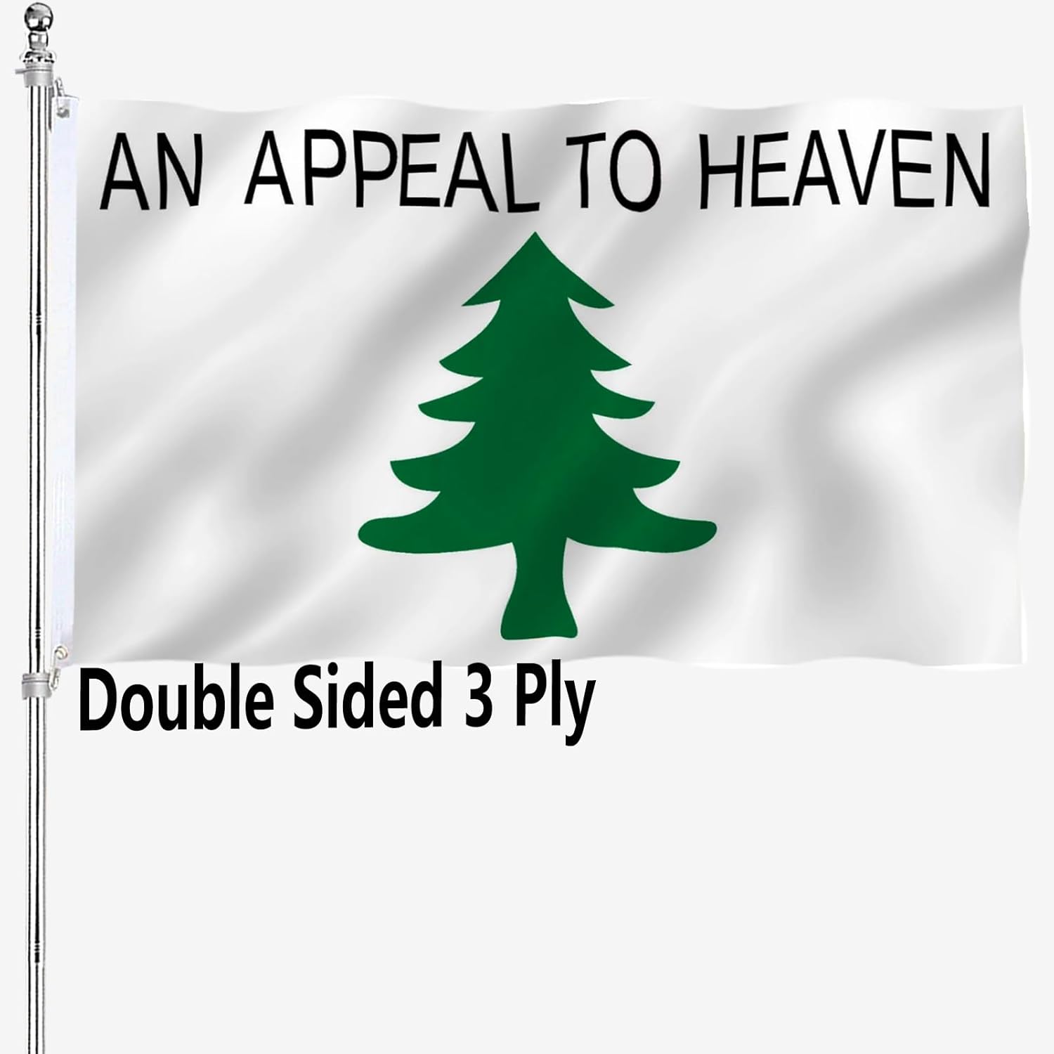 Double Sided Liberty Tree Flag 3x5 An Appeal to Heaven Flags 100% Polyester Fiber Pine Tree Flag Vibrant Colors with 2 Brass Grommets