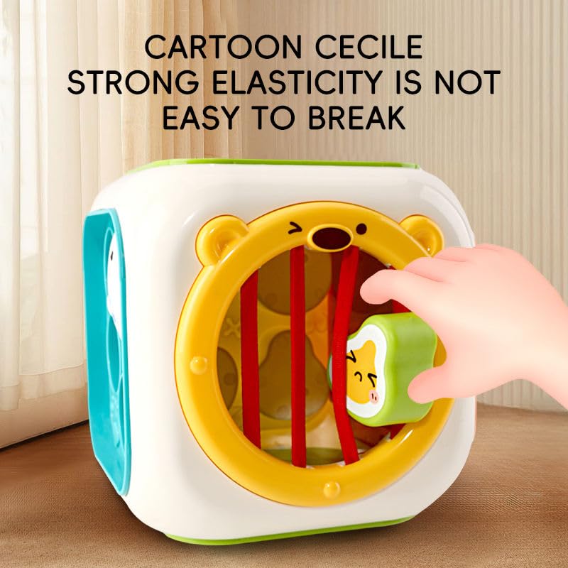 Image of Cable World Montessori Toys 6 in 1 Baby Sensory Toy for Kids Educational Learning Shape Sorter Activity Stacking Toys Baby Shape Sorting Interactive Toy Fine Motor Skill Developmental,Multicolor