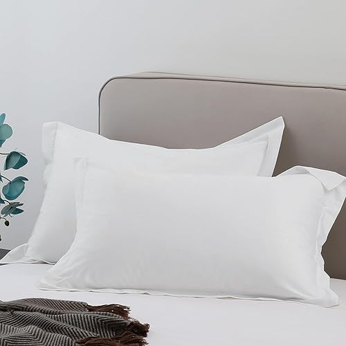 SLEEP-NEST Truly 600 TC Juego de 2 fundas de almohada súper suaves tamaño King de 20 x 36 pulgadas, algodón egipcio de fibra larga, protector de