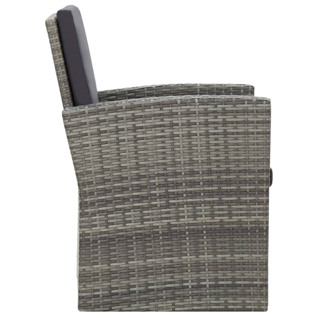 vidaXL Gartenmöbel 4-TLG. mit Auflagen Lounge Sofa Sitzgruppe Sitzgarnitur Gartenset Sessel Tisch Gartensofa Gartenbank Poly Rattan Grau