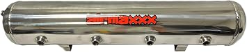 5 Gallon Polished Stainless Steel Air Tank for Air Ride Suspension, Air horn, On Board Air. 4 -1/2" Ports, 23/8 Ports, and 31/4" ports 200 PSI AM-TAN-59-PSS