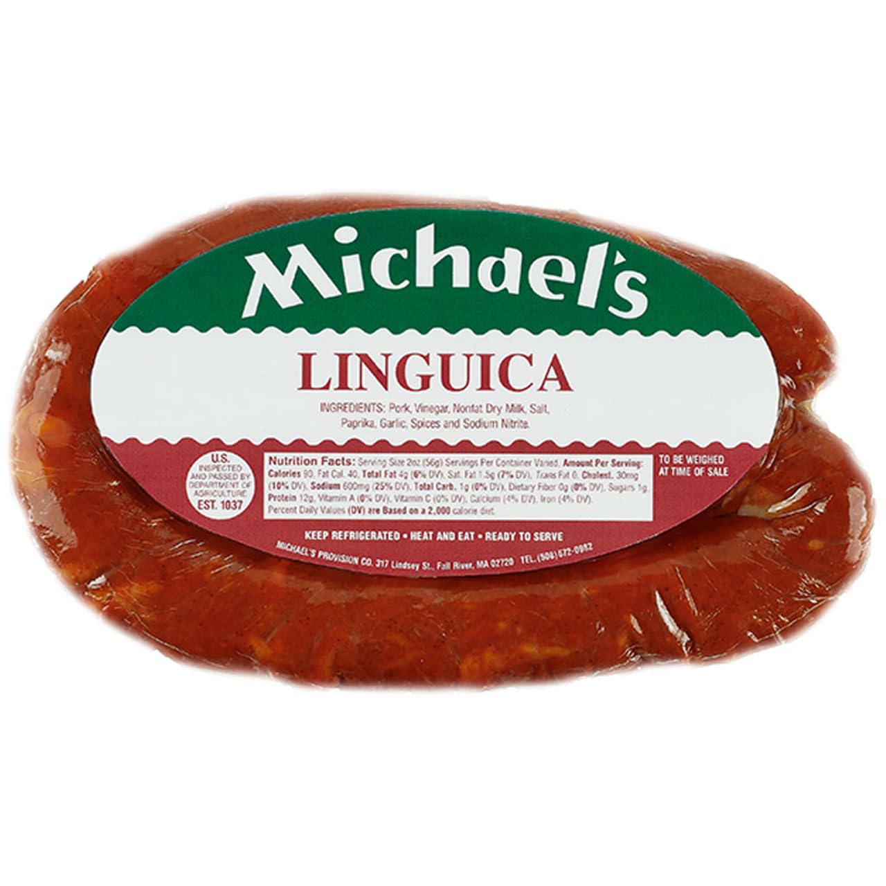 Generic Portuguese Linguiça by Michael's Provision Co. (1lb, 3-Pack)
