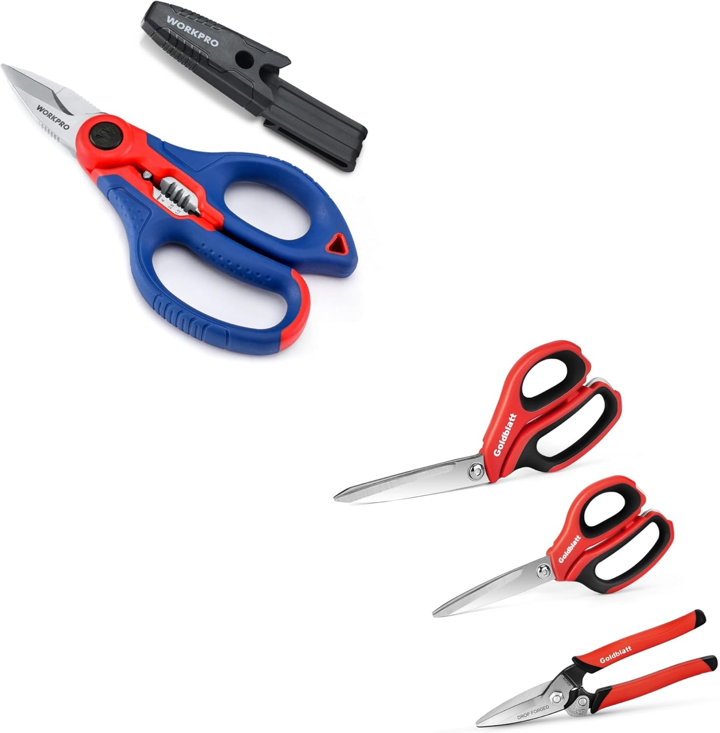 WORKPRO 6.4" Stainless Electricians Scissors and Goldblatt 3PCS Heavy Duty Scissors
