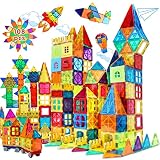 Lotmey Magnetic Tiles Building Blocks, 108 PCS 3D Magnetic Blocks Buliding Tiles Set, Magnetic Build