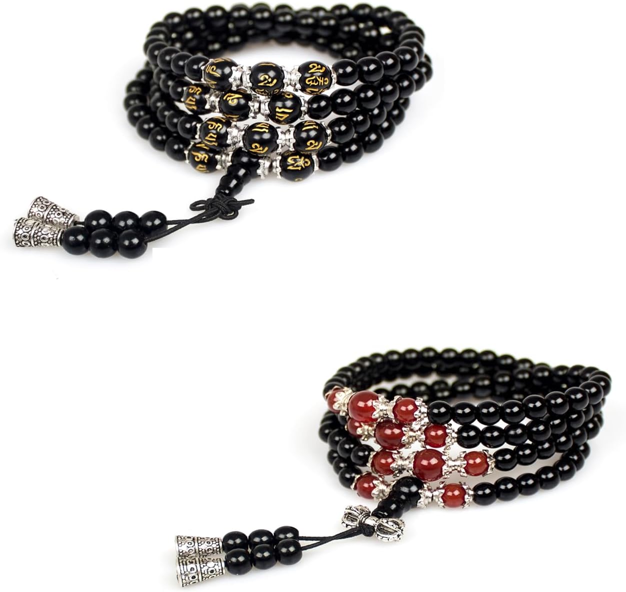 6mm 108 Mala Beads Bracelet Meditation Necklace Obsidian Beaded Prayer Buddhist Healing Stone Tiger Eye Jewelry