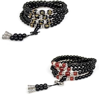 108 Mala Beads Bracelet Meditation Necklace Obsidian Beaded Prayer | 6mm 108 Mala Beads Bracelet Meditation Necklace Obsidian Beaded Prayer Buddhist Healing Stone Tiger Eye Jewelry