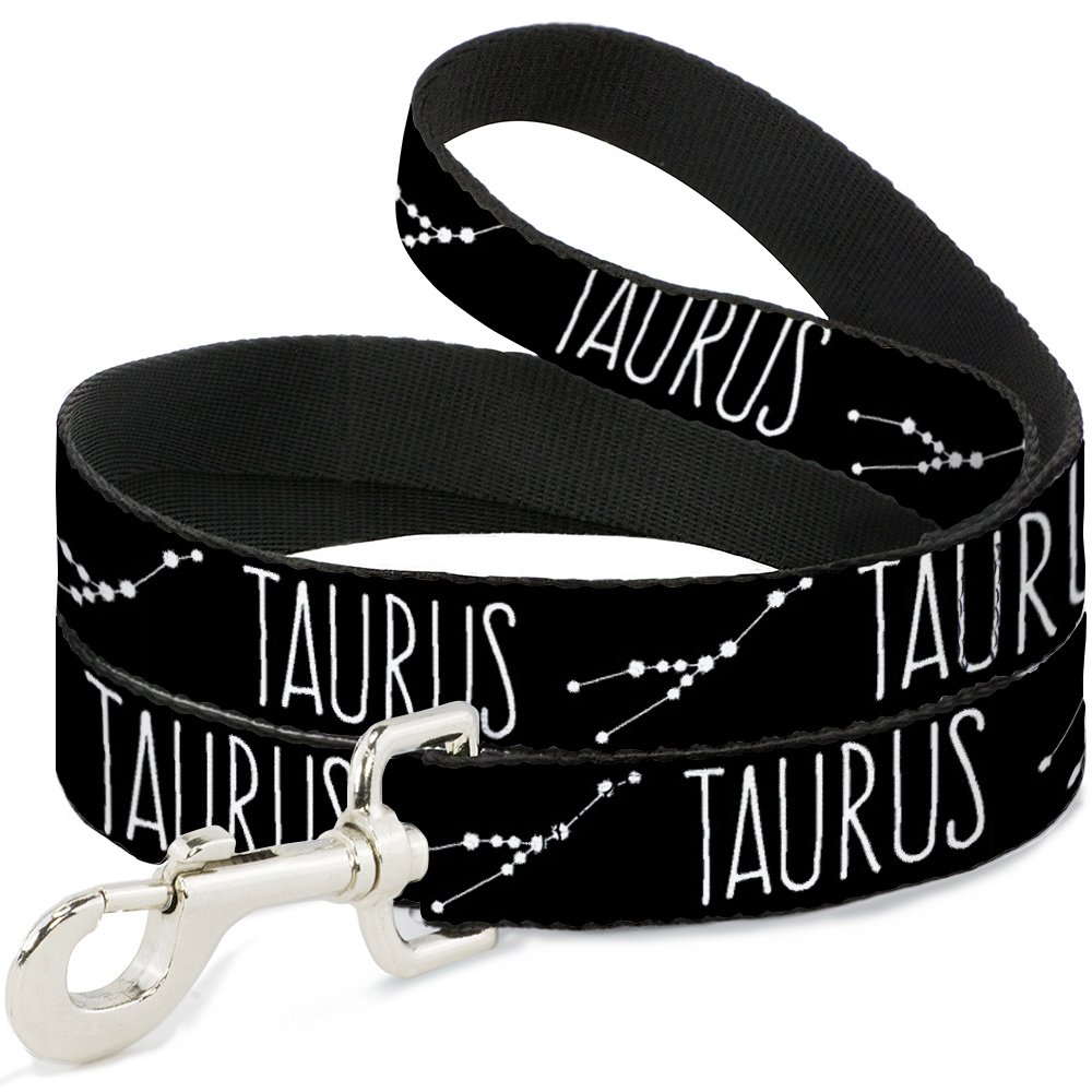 Laisse pour animal domestique zodiaque Taurus motif constellation noir et blanc Buckle Down 6'