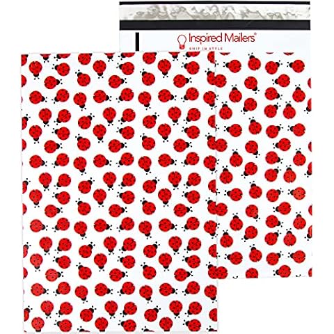 Inspired Mailers - Poly Mailers 10x13-100 Pack - Ladybugs - Shipping Bags for Clothing - Mailing Envelopes - Envelopes Mailers - Cute Bags for Packaging - Mailing Bags Cover