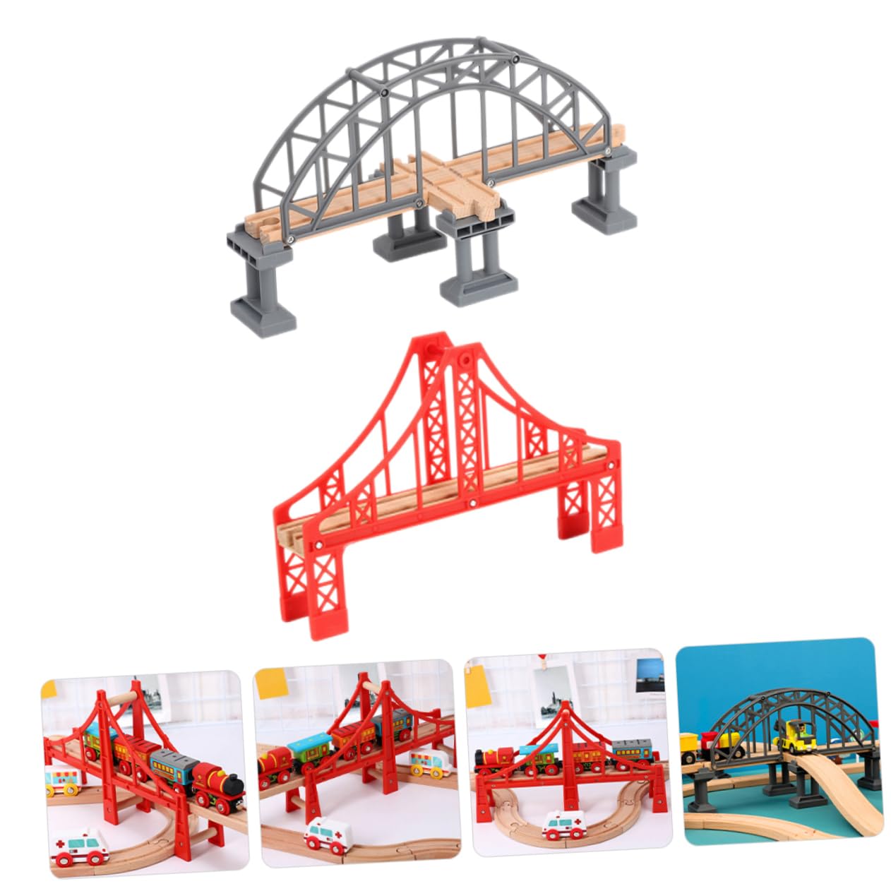 Sosoport 2Pcs DIY Train Bridge Accessories for Railway Model Railroad Bridges with Smooth Surface Easy to Assemble for Creative Play and Imaginative Layouts