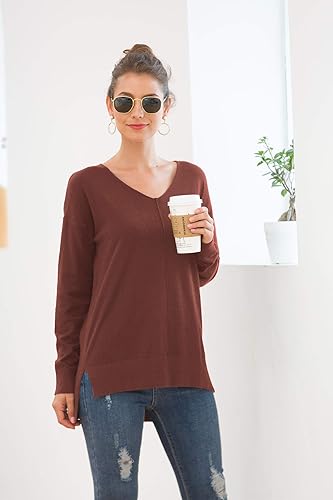 Miniatura 2 de Jouica - Suéter de tejido de punto sin botones para mujer, holgado, ligero, estilo casual, con cuello en V y mangas amplias