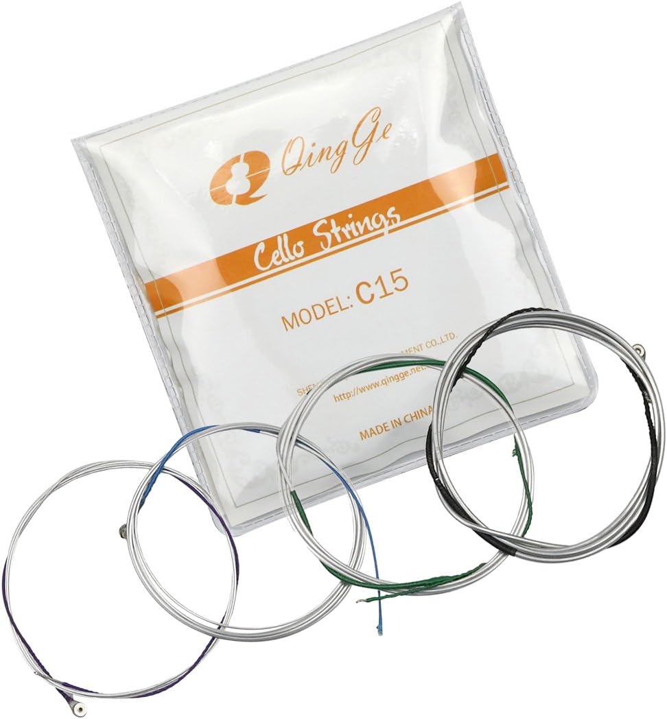 QINGGE Cello Strings 1 Set Generic Aluminum-magnesium alloy Wound cello string a 4/4 3/4 Size (4/4)