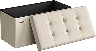 SONGMICS MAZIE Collection - 30 Inches Folding Storage Ottoman Bench, Ott...