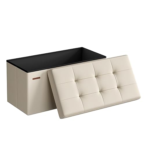 SONGMICS MAZIE Collection - 30 Inches Folding Storage Ottoman Bench,