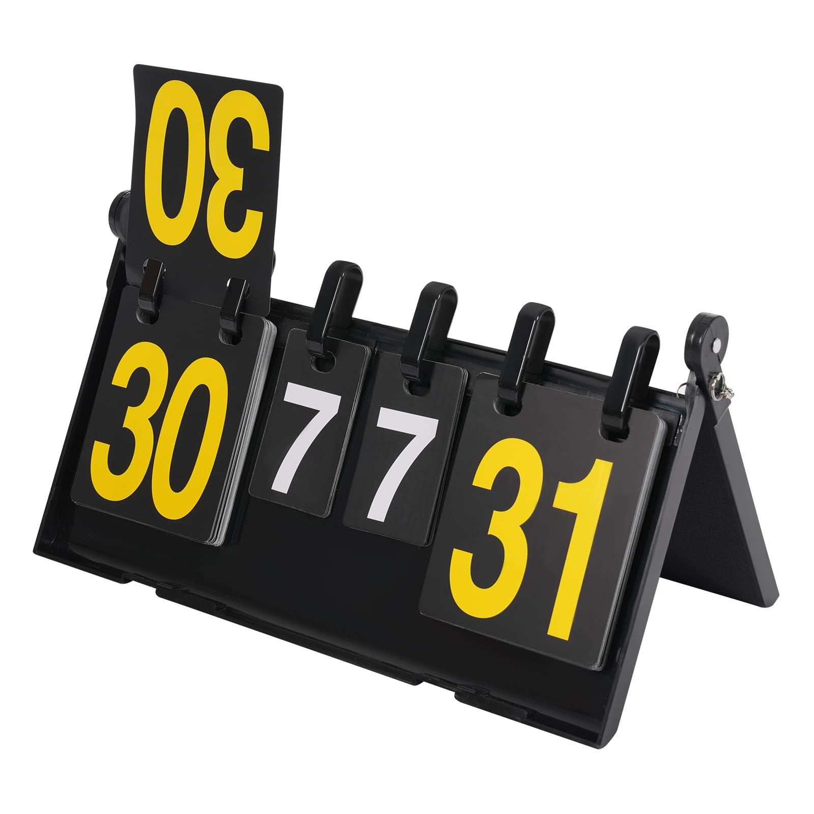 HHEMSTD Portable 4-Digit Flip Scoreboard, Foldable Tabletop Multi-Sports Score Keeper for Basketball Football Baseball Volleyball Tennis Indoor Outdoor, 38.8x21x21cm