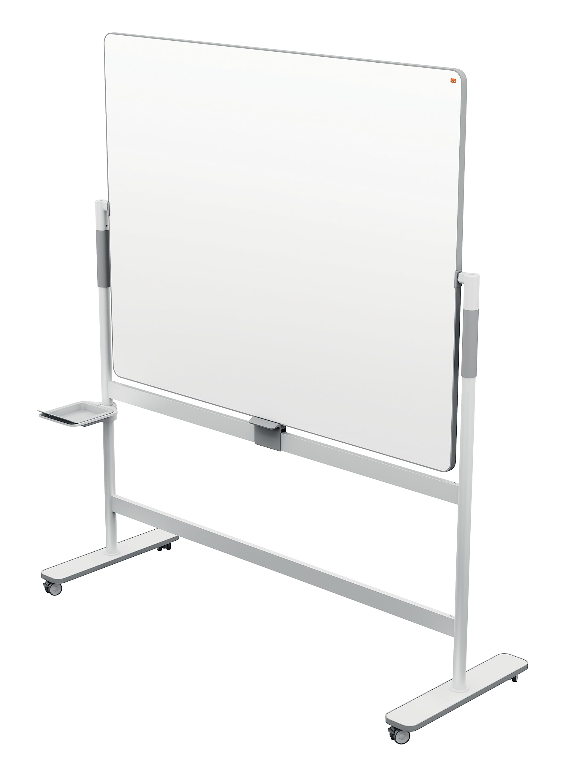 Nobo Move & Meet Doppelseitig drehbares Whiteboard, 1500 x 1200 mm, Pinnwand-Magnettafel mit Ständer & Trocken abwischbarer Oberfläche, 360° Horizontalem Schwenkpunkt & Zentralverriegelung, 1915645