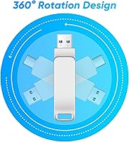 Vista 3 de Unidad USB, 128G USB Flash Drive USB 3.0 Memory Stick USB C Drive USB C Drive con tipo C para computadora/portátil/Android