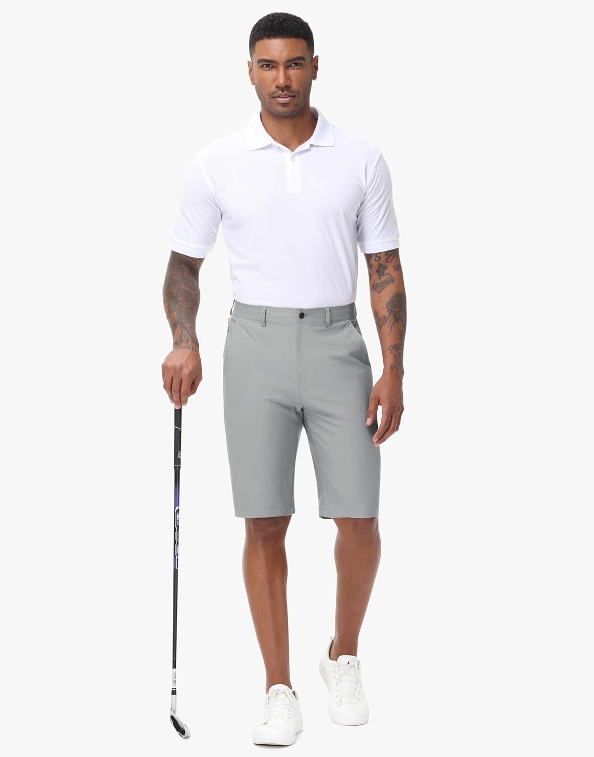 JWM Men's Golf Shorts 8" 11" Stretch Lightweight Hybrid Casual Dress Work Long Short with Zipper Pocket Flat Front Quick Dry - Image 6