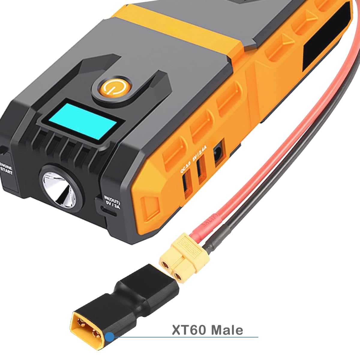 Kabel zasilający DC 8 mm na XT60, gniazdo 14 AWG DC7909 na gniazdo XT60, kabel wtyczki adaptera do modułów słonecznych, przenośna elektrownia, akumulator RC Lipo, przenośna elektrownia (1 m)