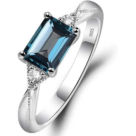 Sterling Silver London Blue Topaz Rings for Women