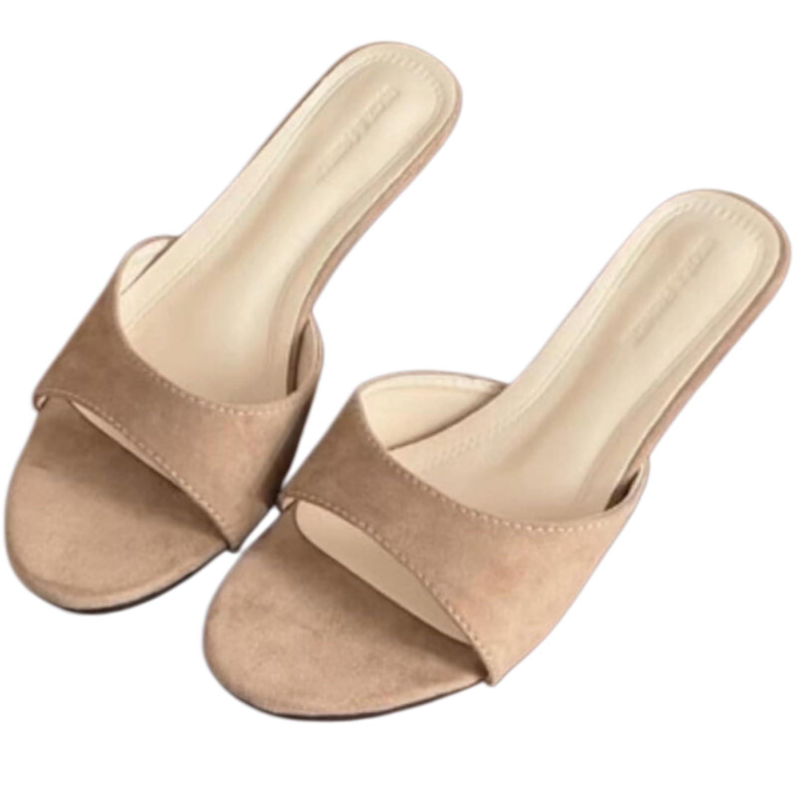 Damskie kapcie mule obcas kotek z rumianku, ślizganie się po slajdach eleganckie na co dzień, letnie wakacje plaża impreza sukienka buty dla kobiet-apricot-39