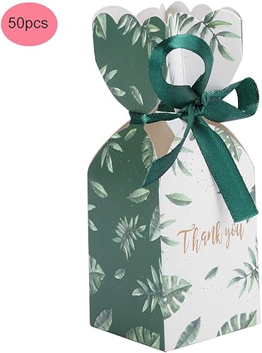 Miniatura 6 de plplaaoo 50 cajas de dulces de boda, caja de regalo de fiesta de embalaje, cajas de regalo de cumpleaños con cinta, caja de regalo de recuerdo de