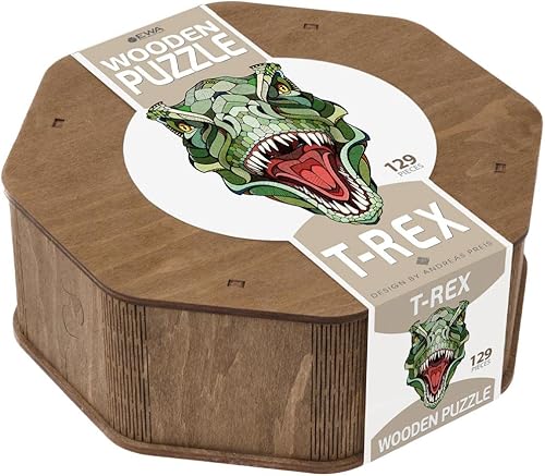 Miniatura 2 de Artventure AV0523215 T-Rex - Rompecabezas clásico, 15.7 pulgadas de largo, madera