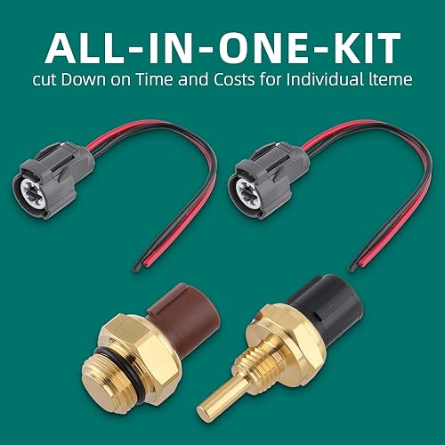 Miniatura 7 de AUTOKAY 37760P00003 Interruptor del ventilador del refrigerante y sensor de temperatura del refrigerante+conectores compatibles con Acura Honda Isuzu