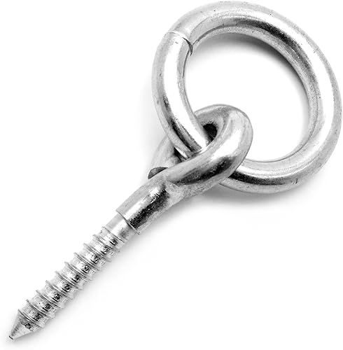 Miniatura 4 de Will's Family Store Anillos cruzados de 2 pulgadas para caballo con tornillo de ojo de 4 pulgadas chapado en zinc, paquete de 2