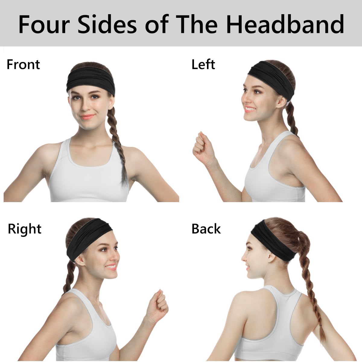 Flintronic Fasce per Capelli, 6/4 PCS Fascia Sportiva Capelli Donna, Fasce Sportive, Fasce Elastica per Capelli, Headband Sport, Fascia Sportiva Antiscivolo per Fitness Yoga Running Ciclismo