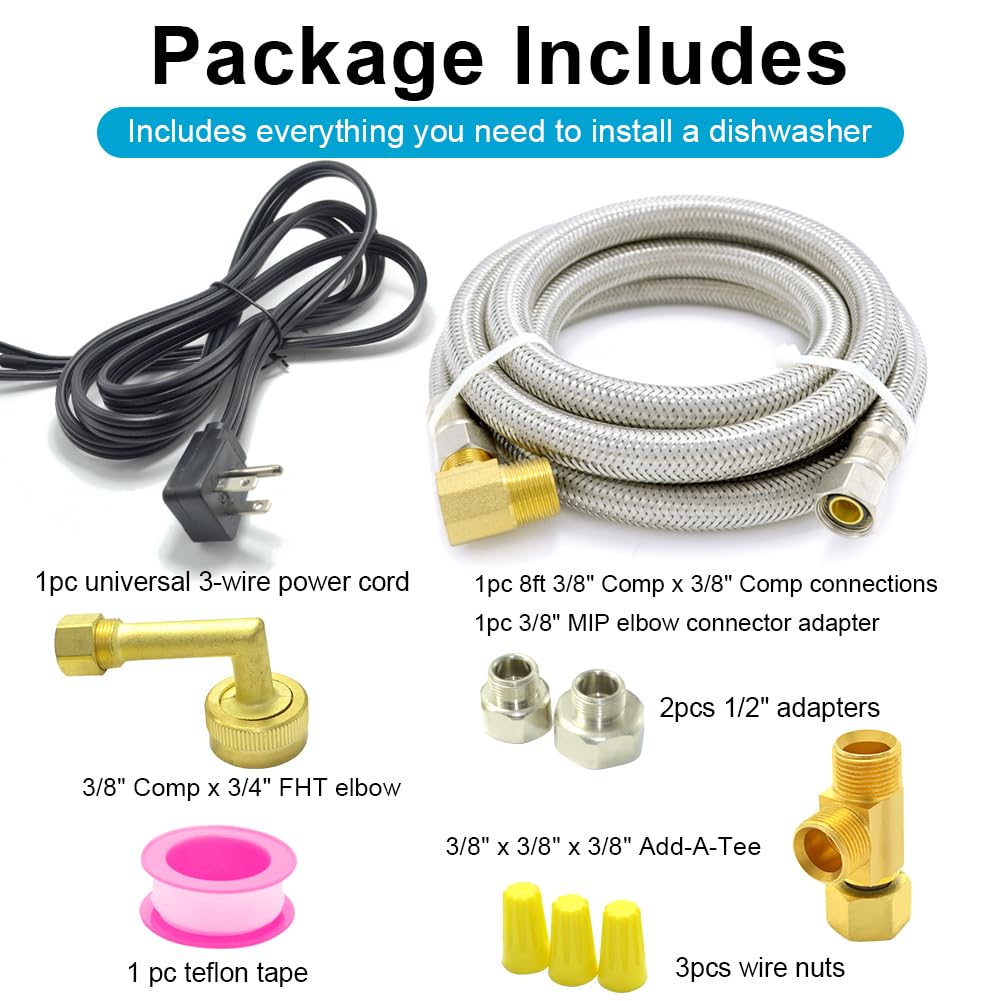 TT FLEX Universal Dishwasher Installation Kit,8 Ft