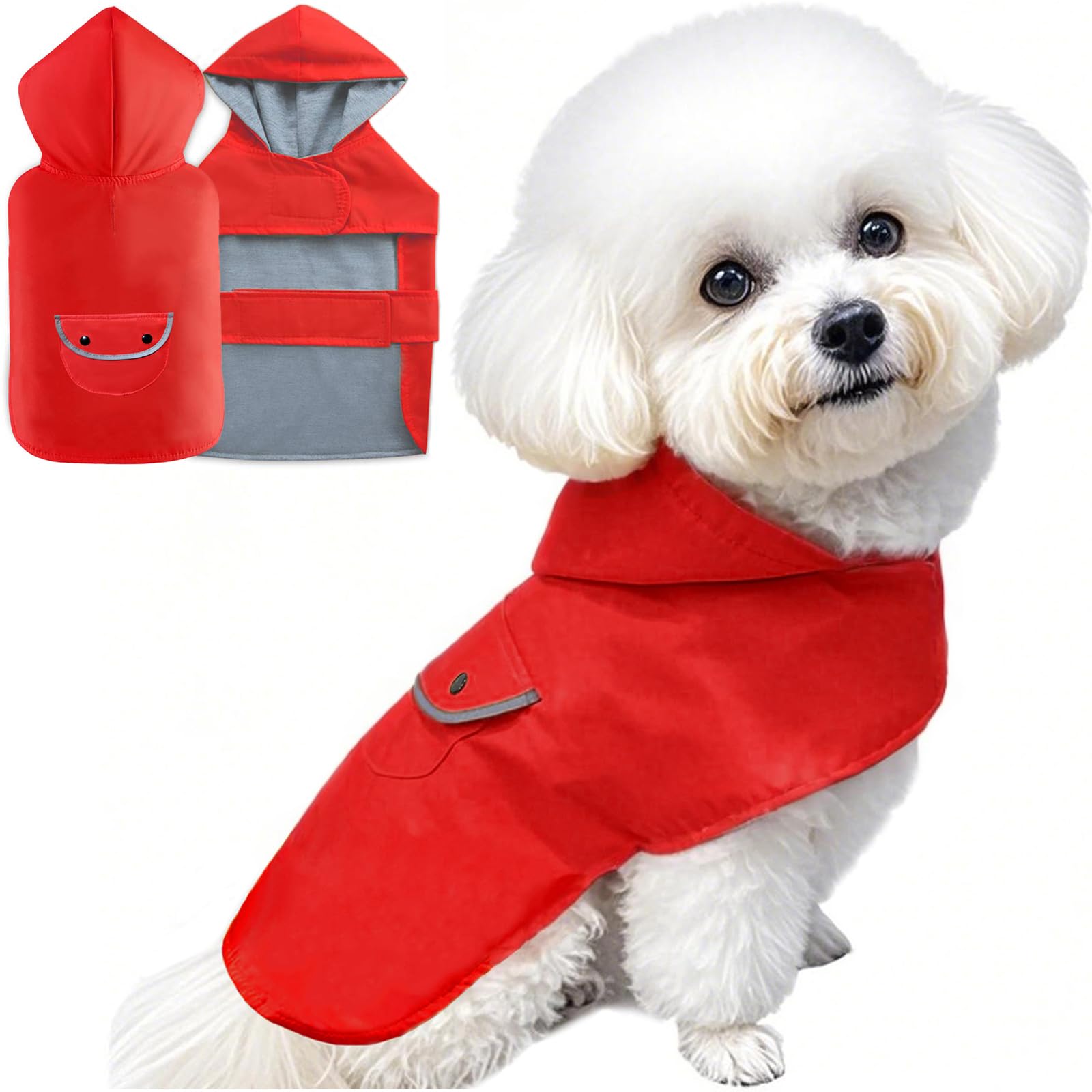 Trou pour laisse réglable sur ce manteau de pluie pour chien XL pour stopper les infiltrations