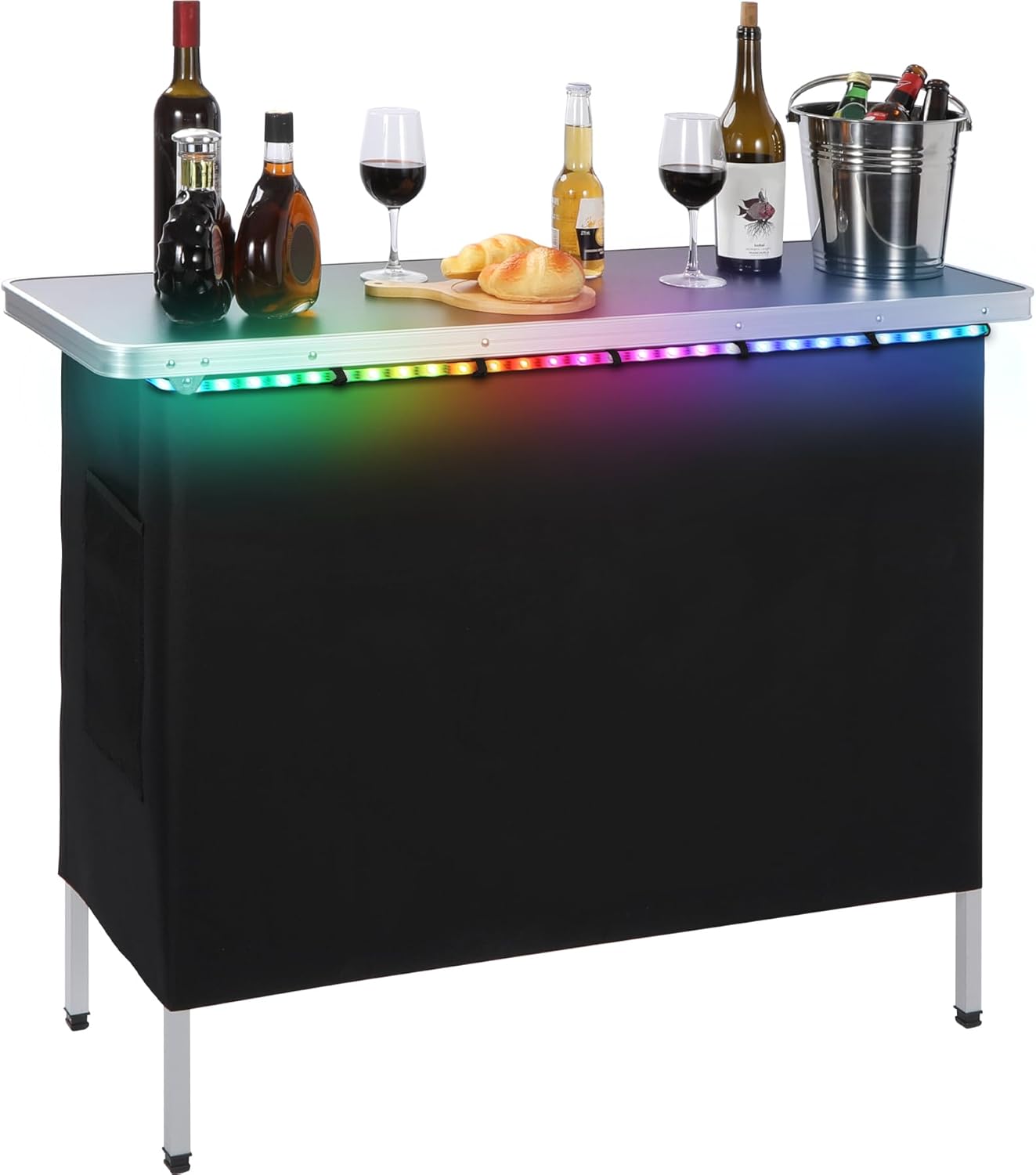 REDCAMP 82" Extra Long Portable Bar Table for Events, Pop-Up Bar Folding Mobile Bartending Station with Carry Bag for Party, Patio, Tradeshow, White