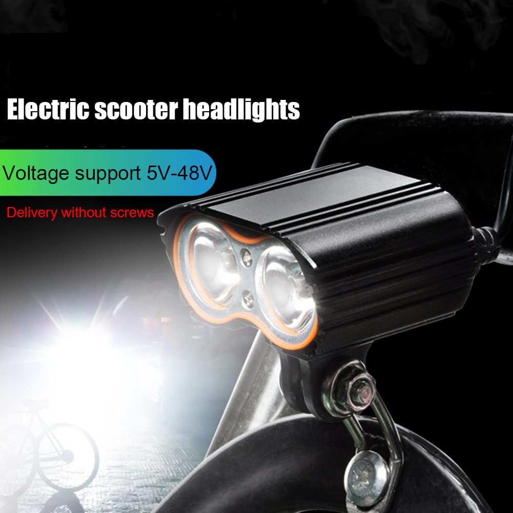 Phare De Trottinette électrique 800LM – 5V-48V Universel, 2 LEDs T6, étanche IPX6, Pour Vélo Aussi
