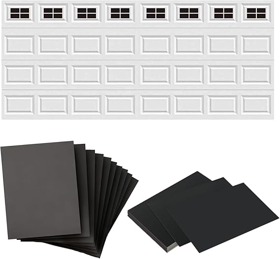 32Pack 2 Car Garage Kits Magnetic Panels Sheets Fake Faux Magnetic Windows Hardware Decorative Decor for Metal Door(Size 6" x 4") All Season Weather Resistantce