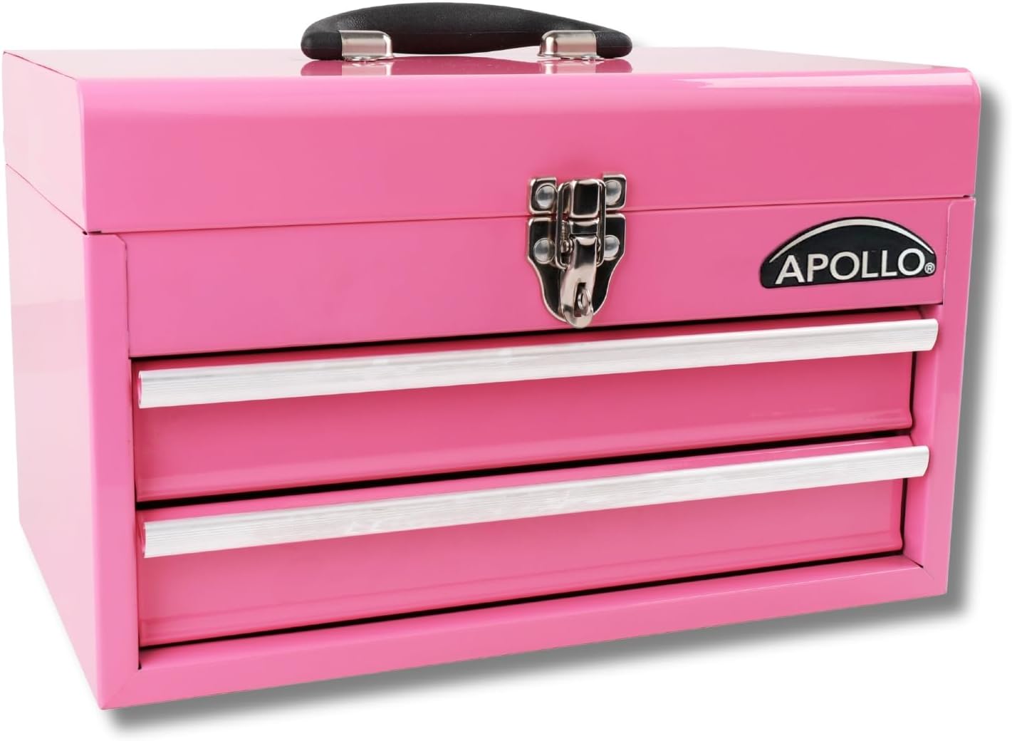 Apollo Tools 2-Drawer Heavy-Duty Steel Chest for Maximum Organization with Ball-Bearing Opening and Powder Coated Finish in Pink DT5010P
